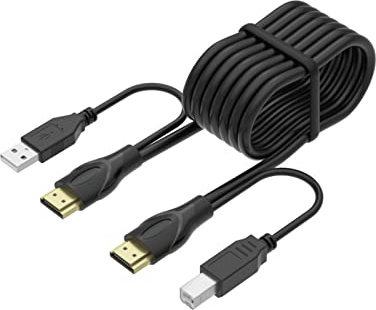 Yinker 1.8m USB HDMI KVM Kabel für HDMI KVM Switch, integriert mit HDMI USB A auf HDMI USB B