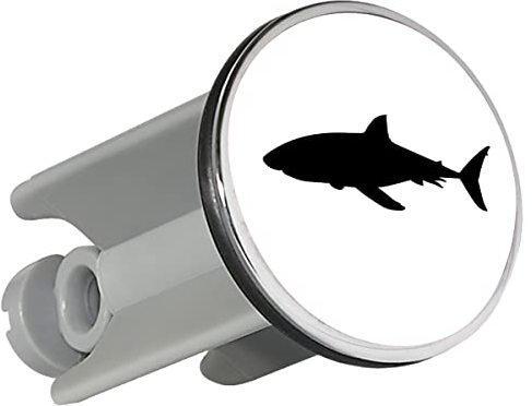 Huuraa Waschbeckenstöpsel Hai Silhouette Geschenk 4cm für Waschbecken Abflussstopfen Hai Geschenkidee