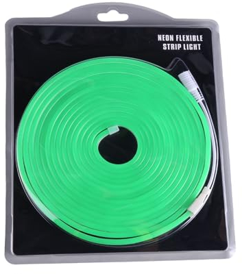 JANDEI – Flexibler Neon-LED-Lichtstreifen 12 V, 5 m, 6 x 12 mm, 120 LEDs/Meter. Grüne Farbe. Alle 2,5 cm einschneiden. Innen- und Außendekoration, perfekt für Zuhause, Geschäft, Schilder ...
