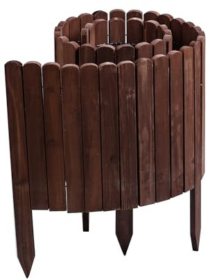 Gartenwelt Riegelsberger Rollboarder Braun Länge 203 cm Zaunhöhe 40 cm Holzzaun Mähkante Rasenkante Tannenholz