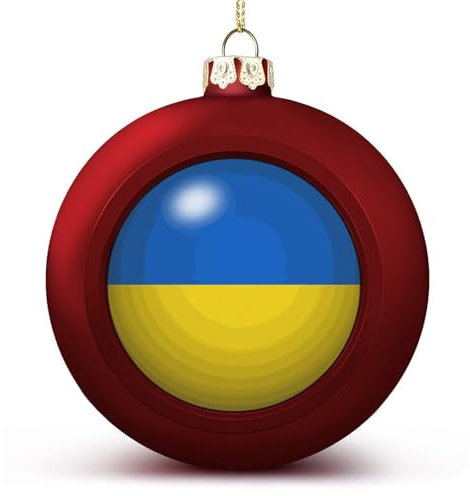 Ukraine Flagge Weihnachtskugel Ornament Ukraine Weihnachtsbaum Anhänger hängende saisonale Urlaubsdekoration für Zuhause Bauernhaus Weihnachtsdekoration