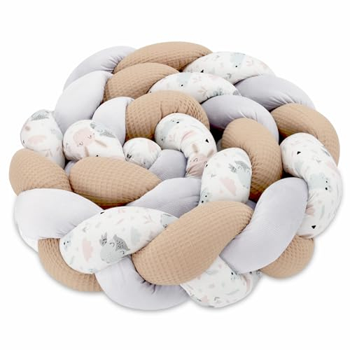 Totsy Baby Kuschelkissen Musselin Kinder Kissen Deko 200 cm - flauschig Dekokissen Kinderzimmer Kinderkissen Zierkissen geflochten Minky Monde