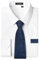 HISDERN Mens White Shirt Long Sleeve Dress Shirt and Tie Set Formal Casual Business Wedding Solid with Pocket L