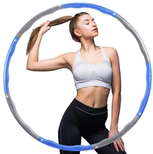 Blisstaar Hula Hoop Reifen Erwachsene: 0,9Kg Hoola Hullahub für Anfänger zum Abnehmen Sport Fitness Training Bauch Konturierung 8 Segmente Abnehmbarer Reorganisieren - Violett-grau Kräuselung