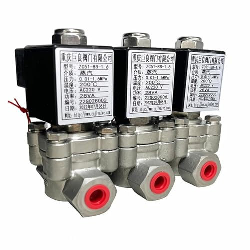 Électrovanne à vapeur à 2 voies, 16 bars, 1,6 MPa, 200 ℃, 1/4 3/8, 24V, Orifice 8mm, SS304, grand débit(G-12V)
