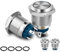 Innfeeltech 4 Pcs Interruptor de Botón Impermeable 12V SPST ON/OFF Interruptor para 16mm Agujero de Montaje 4 Pin Interruptor de Enclavamiento de Metal con Anillo de Luz LED Azul