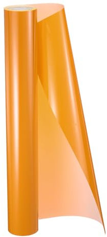 sourcing map HTV Heat Transfer Vinyl 11.8 x 5ft Roll PVC Orange Yellow Iron on Vinyl for All Cutter Machine, Easy to Cut & Weed