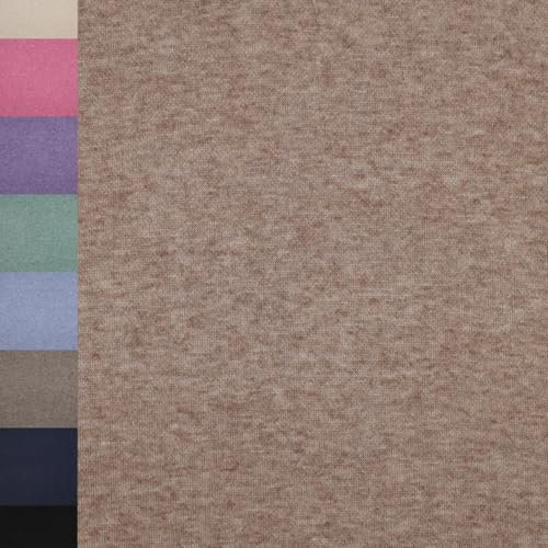 MAGAM-Stoffe Adele super weicher Strickstoff für Kleidung Meterware ab 50cm (08. Meliert zimt)