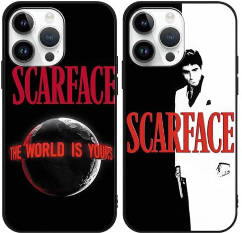 Yimctoie 2 Stück Karikatur Handyhülle für iPhone X/XS 5.8, Weich TPU Silikon Stoßfest Schutzhülle mit Anime Scarface Muster Design Case Mode Lustig Anti-Kratzen Cover, Words