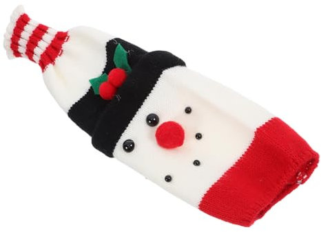 VOSAREA Snowman Wine Bottle Holder Creative Knitted Wine Bottle Cover for Christmas Party Decoration for Holiday Table Decor