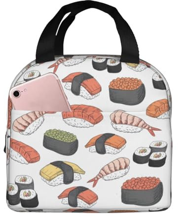 Yiyilong Isolierte Bento-Tasche mit Sushi-Aufdruck, Aluminiumfolie, verdickt, wasserabweisend