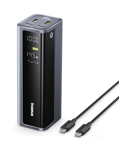 Baseus EnerGeek Powerbank 145W 20800mAh, Batterie Externe Charge Rapide avec 2X USB-C PD 3.0 100W Max, Affichage Intelligent, Compatible avec MacBook Pro, Dell, HP, SteamDeck, iPhone 16/15/14, Samsung