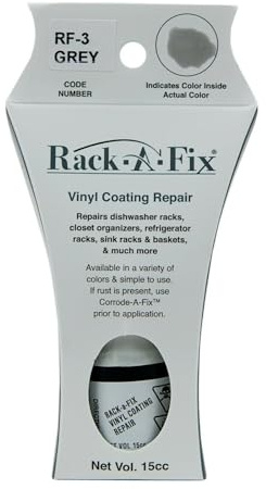 Rack-A-Fix Grey Touch Up Vinyl Coating Repair for Dishwasher Racks & More, RF-3