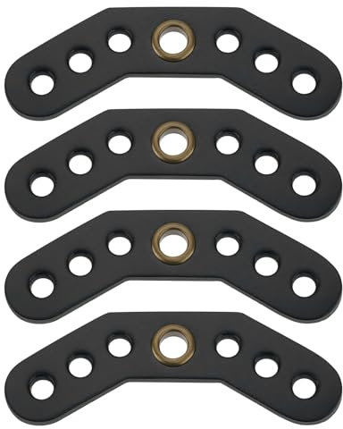 eMagTech Lot de 4 Sangles de Poignet en Cuir Noir avec œillets en Métal pour Nœud à Poulies (12 X 4,5 X 0,45 Cm)