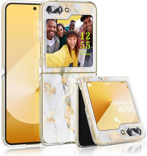 Layeri Coque pour Samsung Galaxy Z Flip 6 Silicone Souple TPU Gel Marbre Housse Etui de Protection pour Samsung Z Flip 6 Case Anti-Rayures Antichoc Fine Mince Transparente Coque Galaxy Z Flip 6 Étui