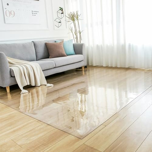 Transparente PVC-Bodenschutzmatte, 2 mm dick, Mehrzweck-Bodenschutzmatte, durchsichtig, für harte Böden, ideal für Zuhause, Büro, Schreibtisch, Arbeitszimmer und Holzböden, rechteckig