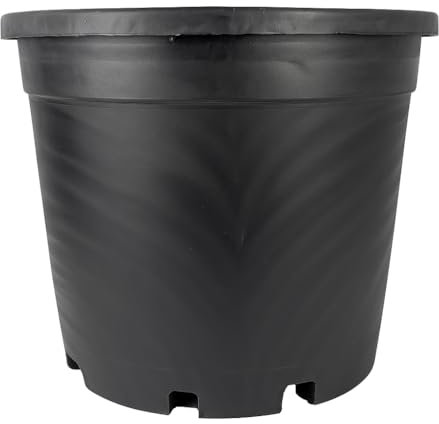 Genérico 5 Macetas de Cultivo de 16L con Drenaje – Uso Profesional en Viveros Resistente a UV y Heladas – Ideal para Grow Indoor Outdoor – 30x33x29,5 cm – Color Negro