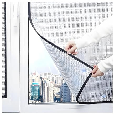 Thermique Réfléchissant Film pour Fenêtre, Feuille D'aluminium pour 8 Mm, Autocollant Occultant avec Ventouses, Protection Solaire, Film Occultant pour Fenêtre, Bureau, Toit(80x100 cm)