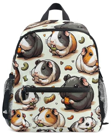 RPLIFE Süßer Meerschweinchen-Rucksack für Kleinkinder, Mädchen, mit Namensschild, klein, 3-8 Jahre
