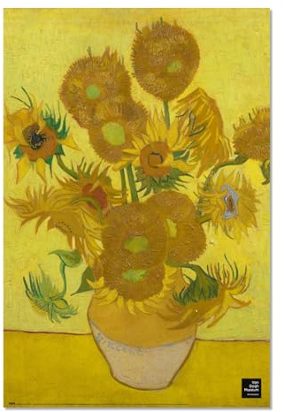 Grupo Erik Van Gogh Museum Sonnenblumen-Poster, 36 x 24 in / 91,5 x 61 cm | Coole Poster, Kunstposter, Wandposter und Drucke, Van Gogh Geschenke, Merchandise, Kunstgeschenke, Wanddekoration für Zuhause