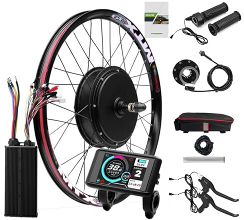 SNHMFUH Ebike 72V 5000W Rear Wheel Motor Kit W/100A 3-Mode Intelligent Controller DIY Electric Mountain Bike Conversion Kit Speed 100Km/H,with PAS,Twist Throttle,UKC1 Color Display,72V_5000W,27.5