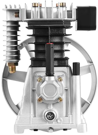 Air Compressor Pump Head Matching Engine Power 2.2 KW, with Air Filter Silencer, Single-Stage Two-Cylinder Air Compressor Pump Head Can Be Used With 3HP Engines
