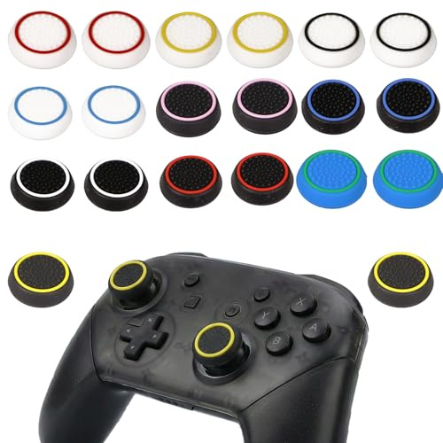 Bliceon 10 Paar Controller Daumengriffe, Silikon Anti-Rutsch-Daumengriffe, Analog-Controller-Griff für PS5, PS4 und Switch 2 Game-Controller-Modell (Mehrfarbig)