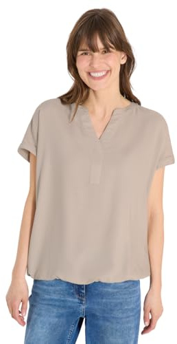 Cecil Damen Kurzarm Bluse mit Split Neck
