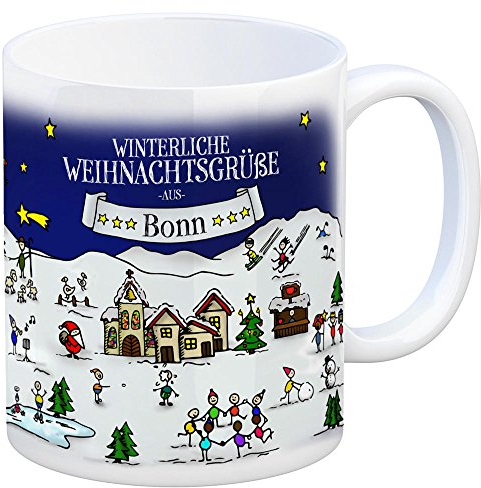 trendaffe Bonn Weihnachten Kaffeebecher mit winterlichen Weihnachtsgrüßen - Tasse, Weihnachtsmarkt, Weihnachten, Rentier, Geschenkidee, Geschenk