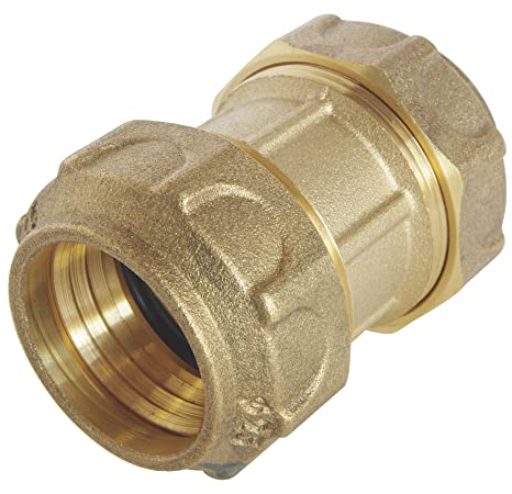 SOMATHERM FOR YOU, Raccord laiton manchon égal Serrage Extérieur pour tube PE Ø25 mm - Étanchéité optimale, pression 20 bars, température +5°C à +80°C, norme ACS, installation rapide et fiable