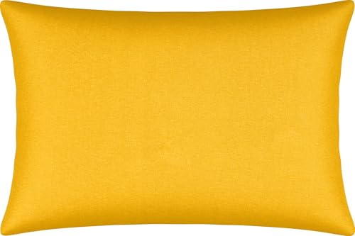 Erwin Müller Kissenbezug, Kissenhülle Single-Jersey Murnau - gelb Größe 50x70 cm - bügelfrei, strapazierstark, elastisch, mit Reißverschluss