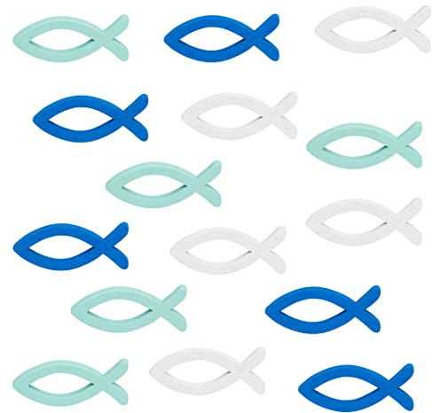 Deko Fisch Holz Fische Streudeko Taufe Tischdeko Junge Blau Weiß,Tischdeko Konfirmation Kommunion Verzierung