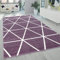 Paco Home Teppich Wohnzimmer Kurzflor Pastell Geometrisches Design Rauten Muster Lila, Grösse:70x250 cm
