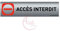 Plaque de porte aluminium brossé imprimé -Dimensions 200 x 50 mm - Double face adhésif au dos - Impression UV directement sur l'aluminium (Pas de contre collage) (accès interdit)