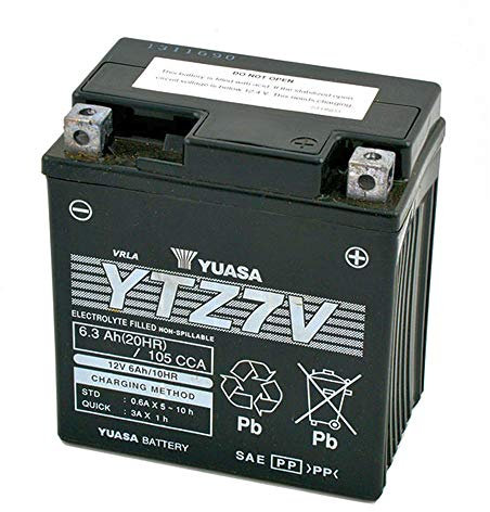 BATTERIA YUASA YTZ7V 12V 12 VOLT 6,3AH POUR DRY, Sans