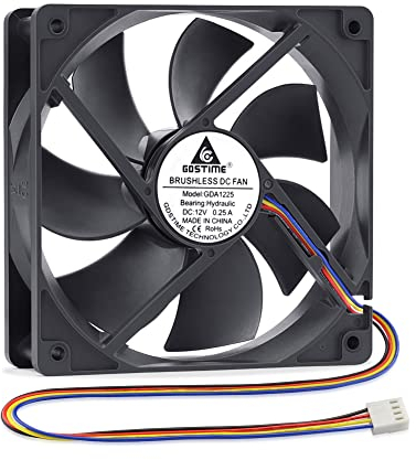 GDSTIME 120mm 4 Pin CPU Fan 12V Computer Fan 120mm PWM Case Cooler 120 x 25mm 12025 82.3CFM High Performance PC Fans For Computer PSU CPU Motherboard Cabinet Chassis Workstation Router
