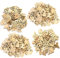 ToBeIT 200pezzi Mini ciondolo decorativo in legno, decorazione natalizia, mini albero di Natale, Babbo Natale, fiocchi di neve, dischi di legno, decorazione per fai da te, Natale (natur3)