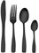 Sharecook Matte Black Stainless Steel Cutlery Set, 32 Piece Silverware Set with Knife and Fork Set, Service for 8, Dishwasher Safe