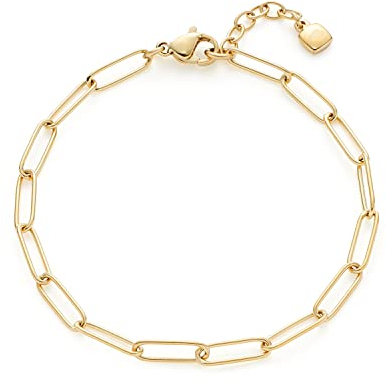 JEWELS BY LEONARDO Armband Ciao Igana • Filigrane Arm-Kette aus goldfarbenem Edelstahl • ovale Ketten-Gliedern • 17-19 cm Länge • besonderes Schmuck Geschenk für Frauen • 021650