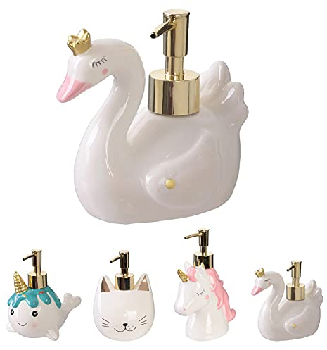 tolle Kinder Seifenspender für den Extra Schuss Seife, Sauberkeit, Hygiene mit süssen Tieren, die Spaß bereiten (Schwan)