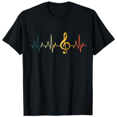 Musik Herzschlag Notenschlüssel EKG Violinschlüssel Musiker T-Shirt