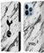 Head Case Designs Officially Licensed Tottenham Hotspur F.C. Black And White Marble Badge Leather Book Wallet Case Cover Compatible With Apple iPhone 13 Pro