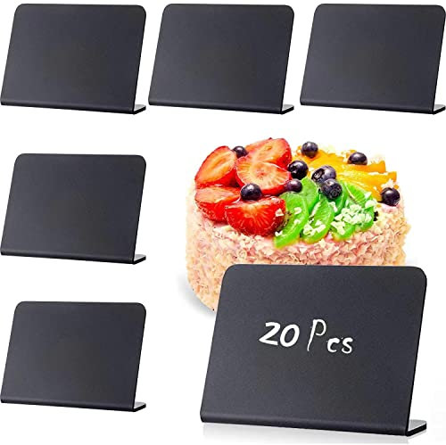 20 Piezas Mini Letreros de Pizarra de Pie, Decoración de Bodas, Cumpleaños ,Letreros de Pizarra para Buffet - Tablero de tarjetas para buffet, Restaurantes, Etiquetas de precios, Letreros de comida