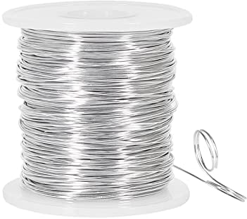 Alambre de aluminio de calibre 20 de 0.8 mm, alambre de metal flexible de 328 pies para esculpir, modelo de bicicleta, esqueleto, fabricación de joyas, tejido de alambre y envoltura (plata)