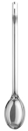 HENDI Louche à sauce pour pizza, fond plat, manche ergonomique coudé, robuste, cuillère à sauce, louche doseur de cuisine, portionner, 380x65mm, acier inoxydable