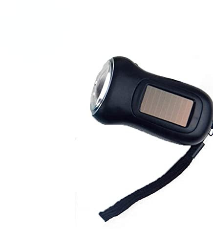 Linterna LED con manivela dinamo solar, linterna de emergencia, luz de supervivencia (negro)