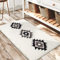 DEXDE Boho Badezimmerteppiche, schwarz-weiß, Badematte, rutschfest, marokkanisch, geometrisch, Badteppich, luxuriös, weich, saugfähig, Teppich für Badezimmer, Dusche, Bauernhaus-Dekoration, 50x81 cm