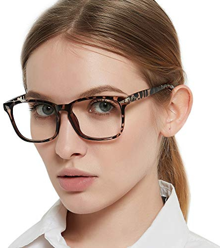 OCCI CHIARI Blue Light Blocking Reading Glasses 2.5 for Women Fashion Readers Glasses Women's Rectangle Computer Glasses Spring Hinge (Grey Leopard, 250)