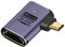 CY 8K Cable Left Angled Micro HDMI Male to HDMI 2.1 Female UHD Extension Gold Converter Adapter Support 8K 60hz HDTV
