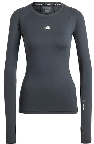 adidas Damen Techfit Long Sleeve Training Top Langärmeliges T-Shirt, Black, XL